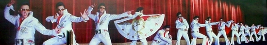 The finalists of the ChineseElvis lookalike contest. The fat one on the left won it, unbelievably...